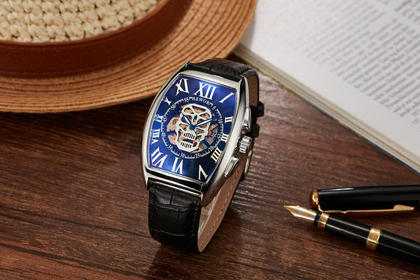 Men Skull Skeleton Mechanical Wrist Watch
