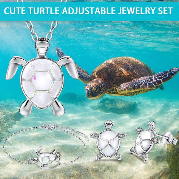 3 Piece Turtle Adjustable Jewelry Set
