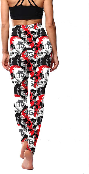 Red And Black Skulls Leggings