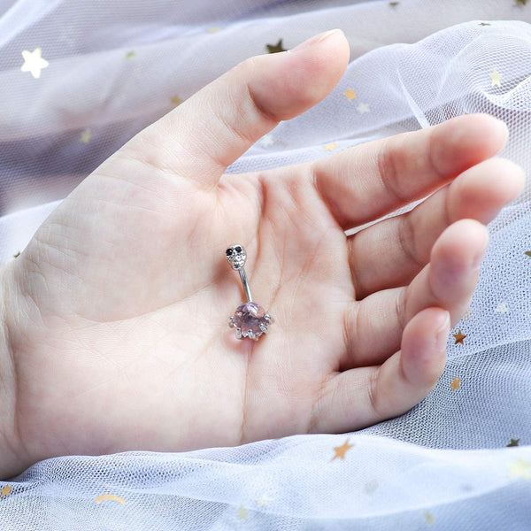 Surgical Steel Skull Navel Belly Button Ring