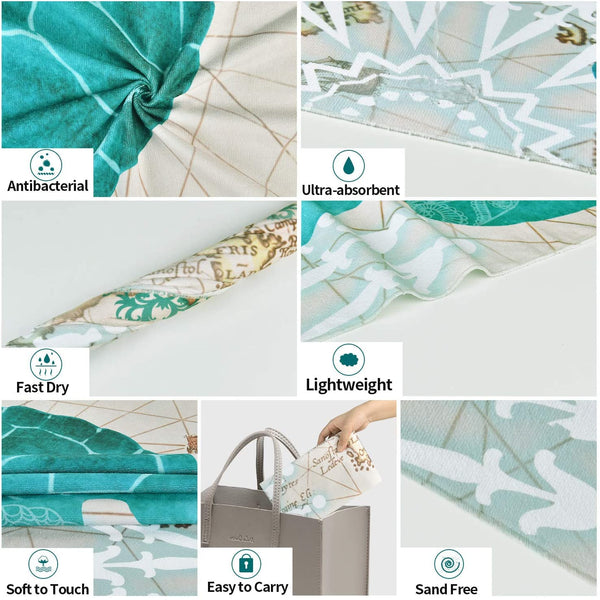 Sea Turtle Beach Towel 31.5"x59.1