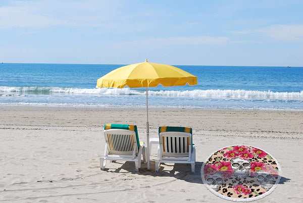 Skull Pattern 59 inch Large Round Towel