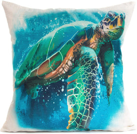 Sea Turtle Cotton Linen Pillow Cover 18 x 18 Inch