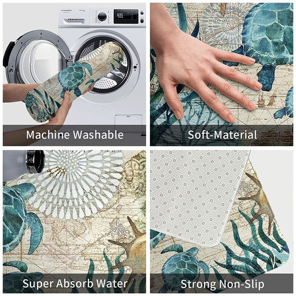 Sea Turtle Anti-Slip Mat 23.5"L x 15.7"W