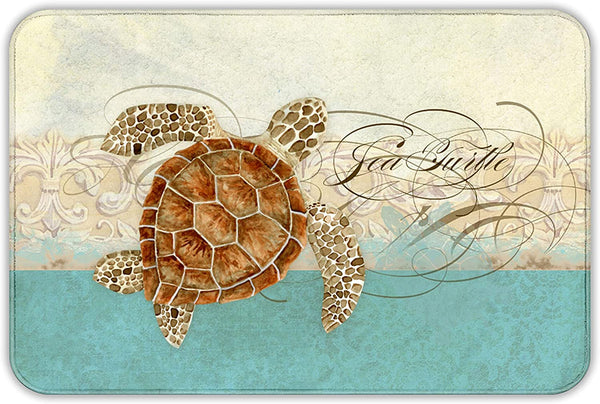 Sea Turtle Printed No Silp Floor Mat Indoor 23.6x15.8 In