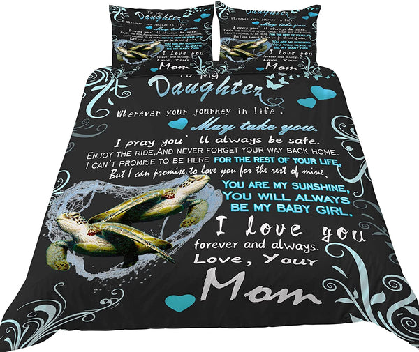 Ocean Sea Turtle Daughter Duvet Cover Set, Queen