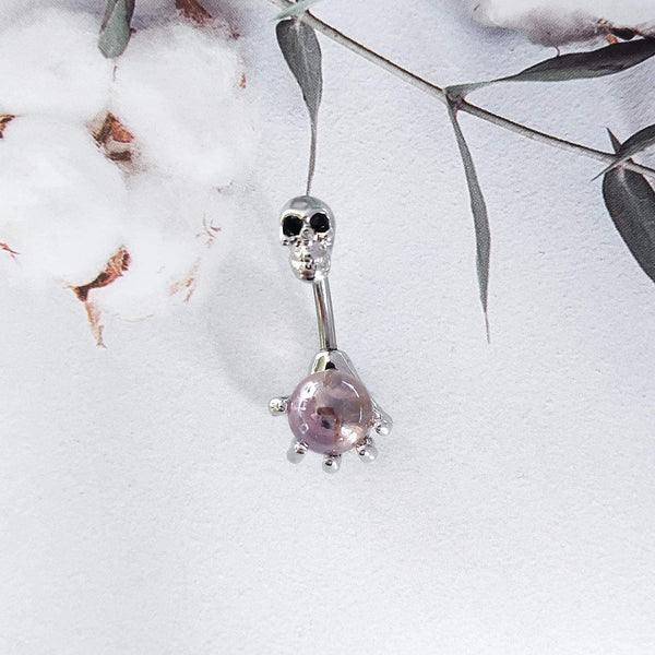 Surgical Steel Skull Navel Belly Button Ring