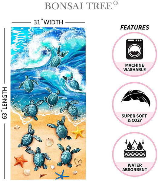 Baby Sea Turtles on the Beach Cotton Beach Towel