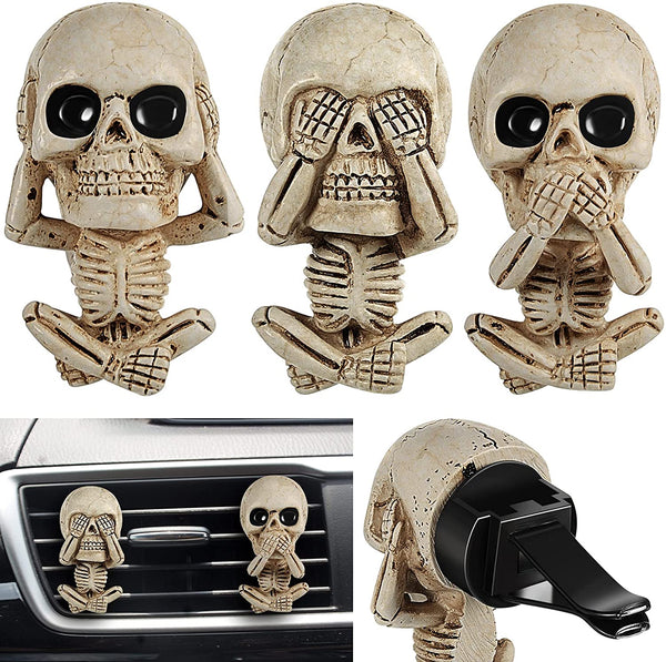 3pcs Skull Car Vent Clip Air Outlet Freshener