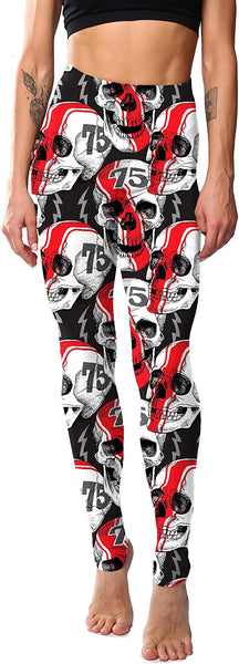 Red And Black Skulls Leggings