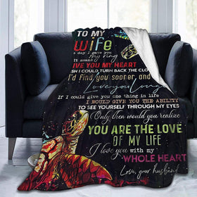 To My Wife Sea Turtle Comfort Flannel Fleece Blanket 80"X60"