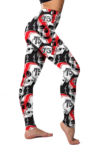 Red And Black Skulls Leggings