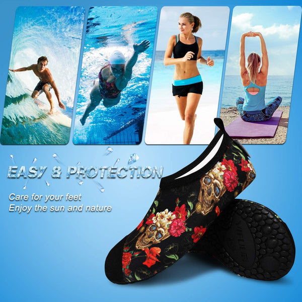 Women Skull Flower Water Barefoot Shoe