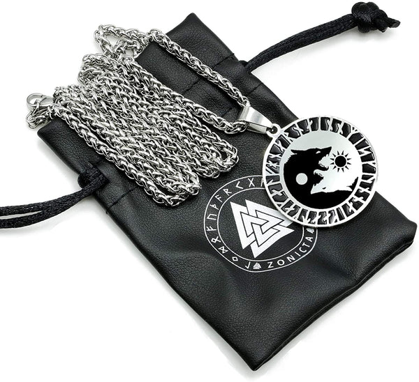 Men Wolf Pendant Necklace