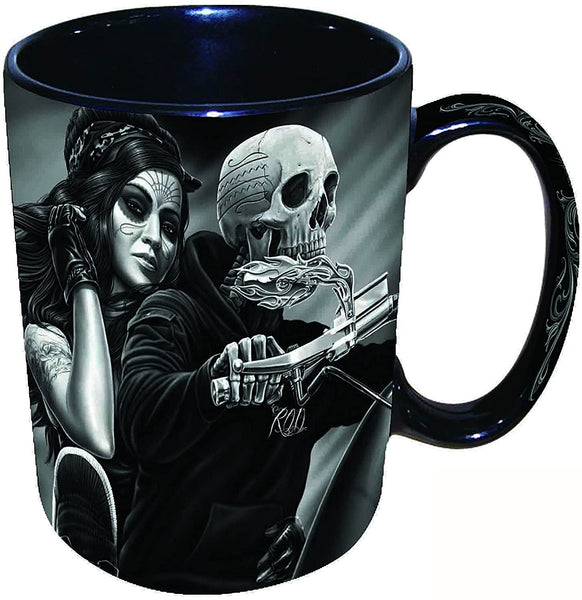 Biker Babe Skull Mug - 18 oz