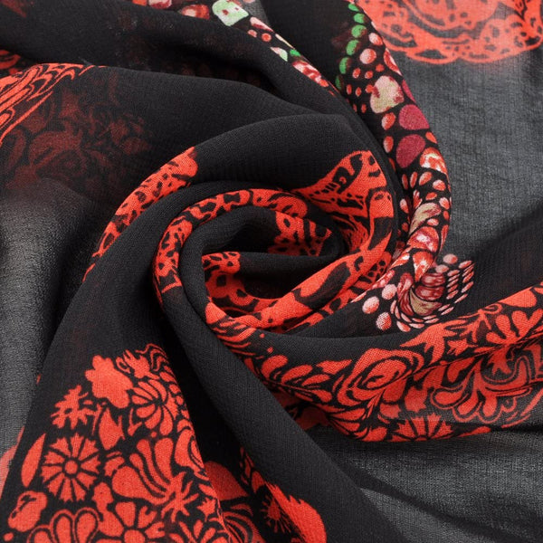 Women Skull Print Sheer Loose Kimono Cardigan Tops Blouse Cover up