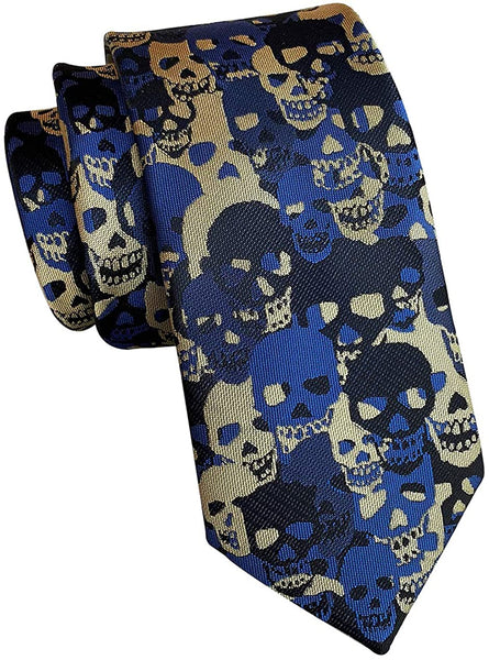 Men Skull Skeleton Necktie
