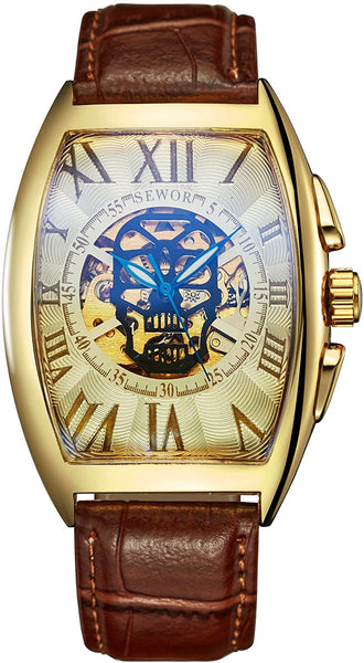 Men Skull Skeleton Mechanical Wrist Watch