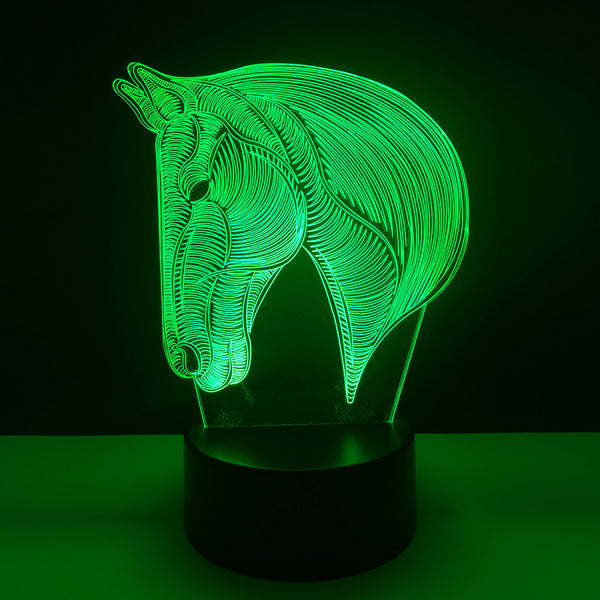 USB 7 Colors Changing Horse LED Table Lamp