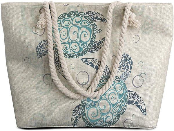 Large Sea Turtle Canvas Tote Bag