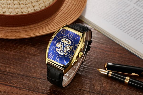 Men Skull Skeleton Mechanical Wrist Watch