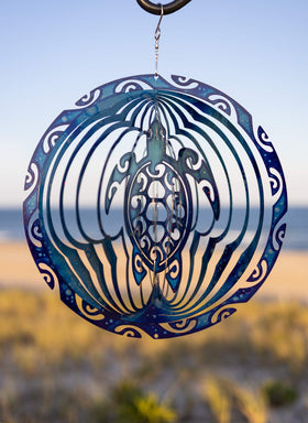 Home Tribal Sea Turtle Kinetic 3D Metal Outdoor Garden Decor Wind Spinner