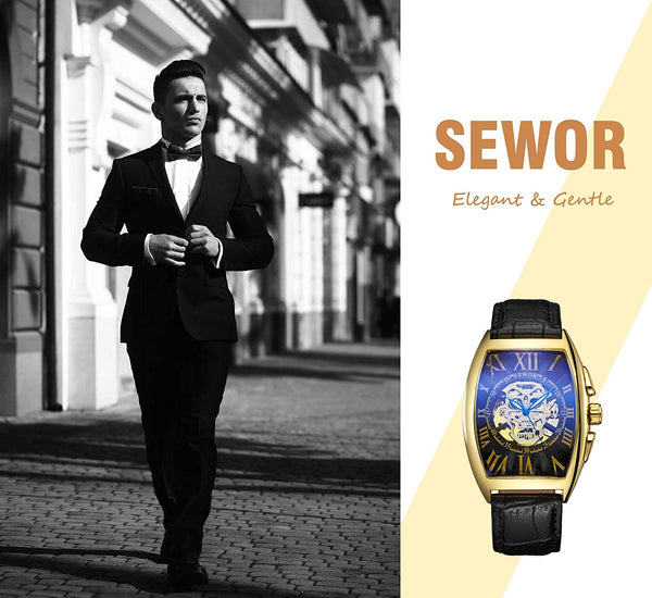 Men Skull Skeleton Mechanical Wrist Watch