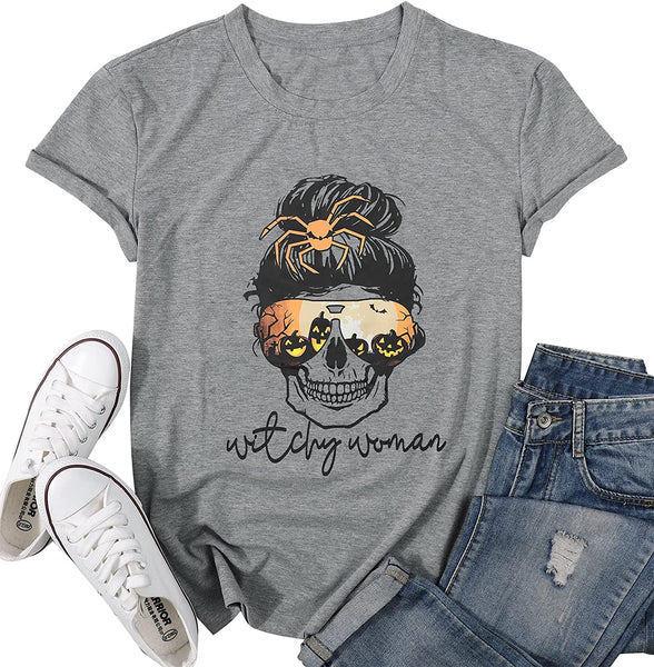 Witchy Woman Skull Tshirt