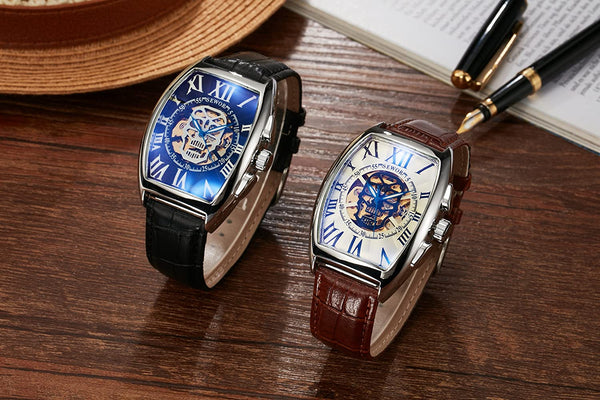 Men Skull Skeleton Mechanical Wrist Watch
