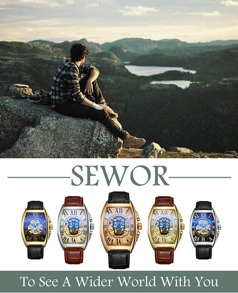 Men Skull Skeleton Mechanical Wrist Watch