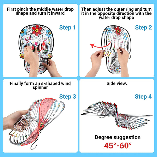 Skull Wind Chime Spinner