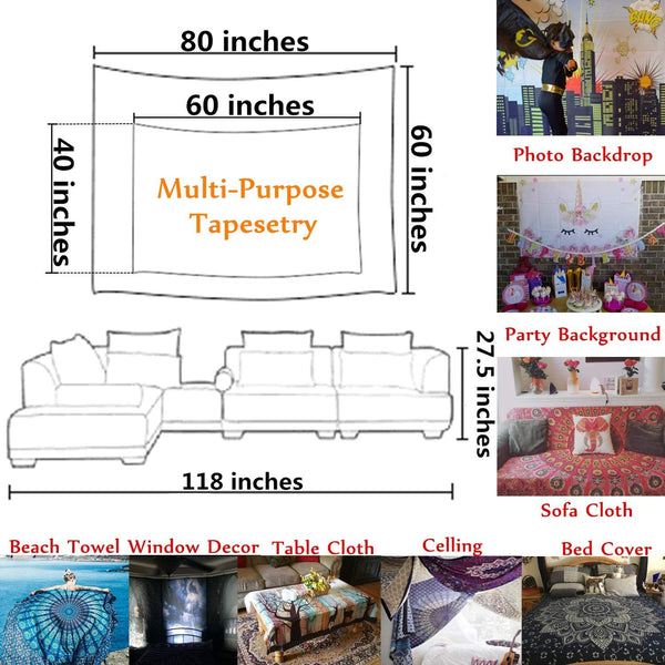 Sea Turtle Watercolor Wall Hanging Tapestry,60Wx40H