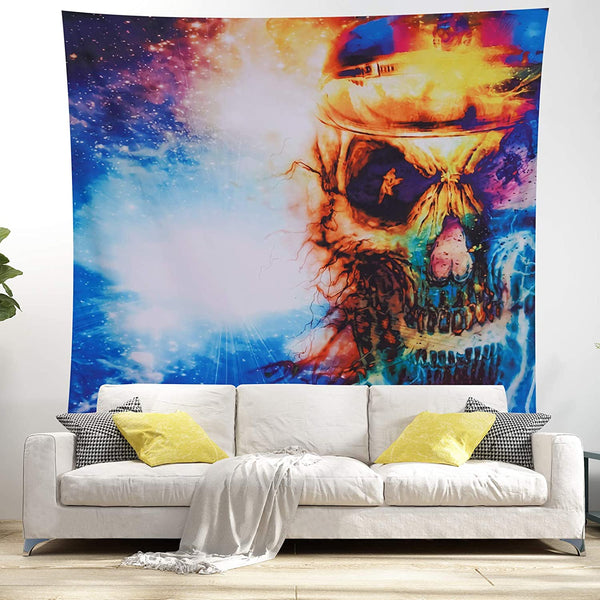 Psychedelic Skull Wall Tapestry 51.2ʺ x 59.1ʺ