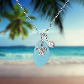 Silver Sea Turtle Pendant Necklace