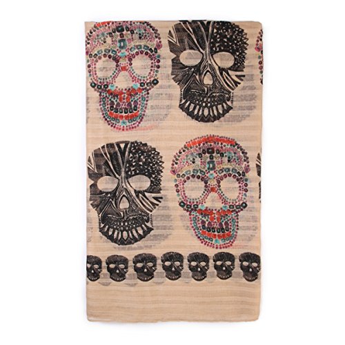 Sugar Skull Print Scarf Wrap
