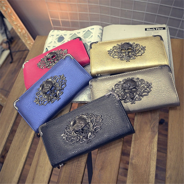 Vintage Skull Clutch Wallet