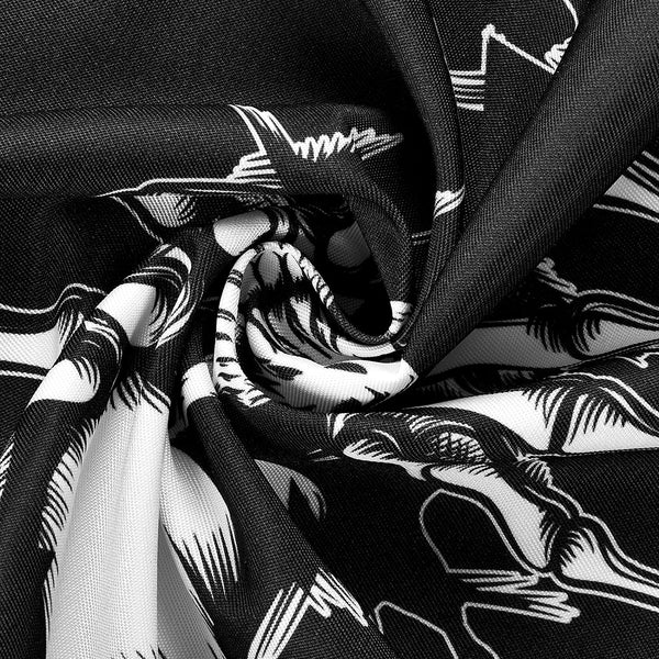 Skeleton Skull Table Runner with 4 Black Skull Placemats Set