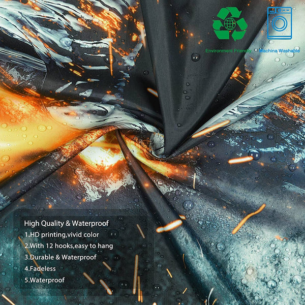 Horror Skull Shower Curtain With 12 Hooks