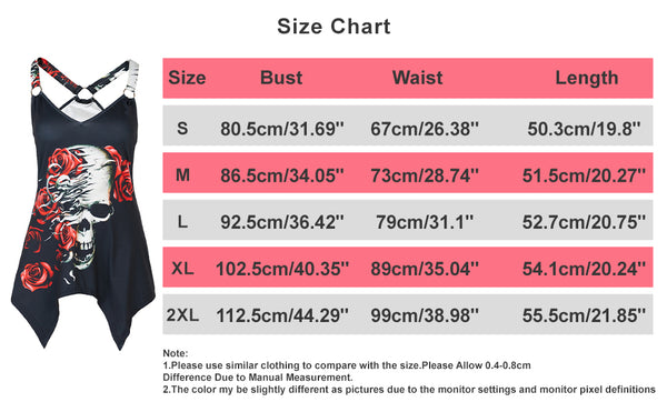 Women Sleeveless Skull Printed Tank Top