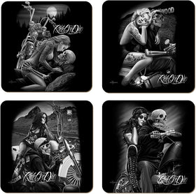 Ride Or Die Skull Set Of 4 Coasters