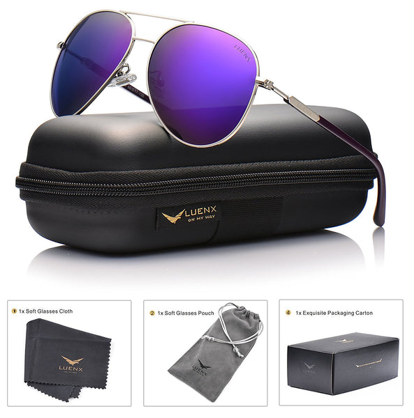 Aviator Polarized Sunglasses For Women with Case - UV 400 Protection 60MM