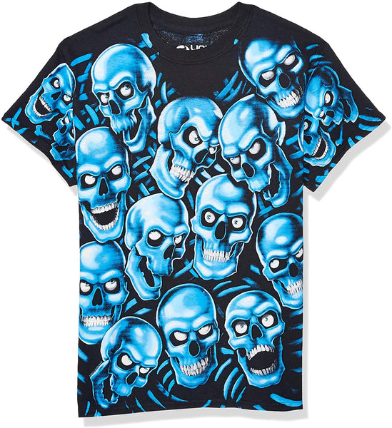 Skull Pile Blue Fantasy All Over Print Short Sleeve T-Shirt
