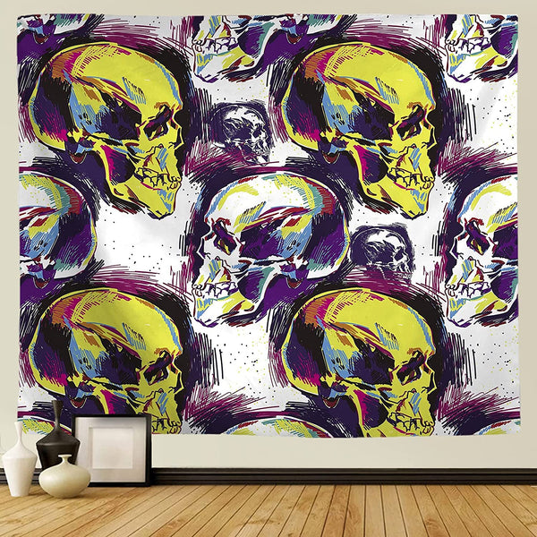 Colorful Skull Psychedelic Tapestry 50x60 Inch