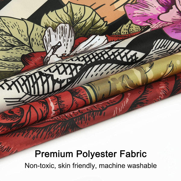 Skull Roses and Skeleton Shower Curtain with 12 Hooks