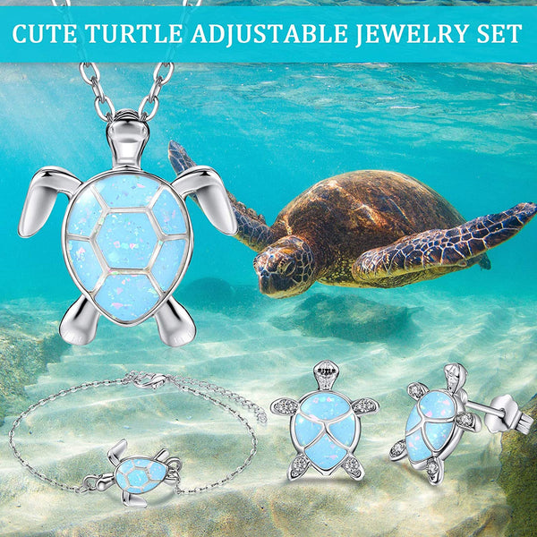 3 Piece Turtle Adjustable Jewelry Set