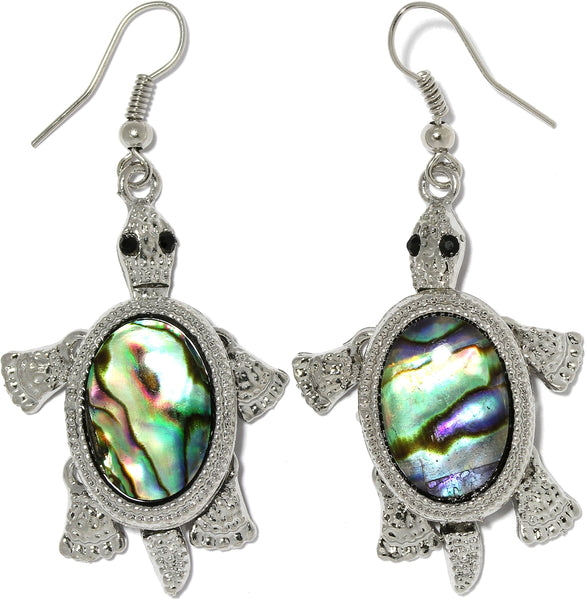 Sea Turtle Nautical Abalone Earrings