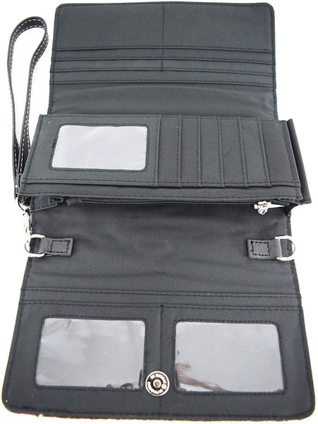 Sugar Skull Rose Heart Flower Day of the Dead Bag Wallet Set