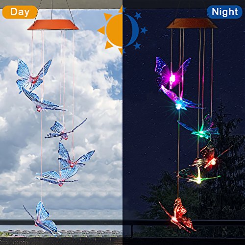 LED Color Changing Solar Butterfly Wind Chime