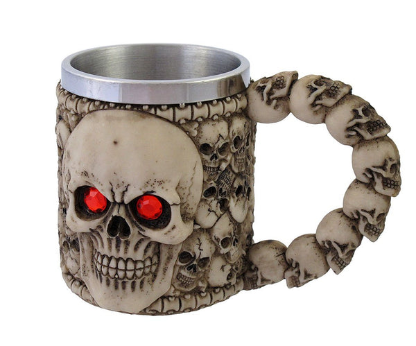 Wickedly Awesome Skull Mug with Red Eyes