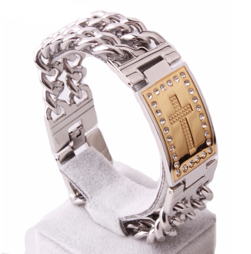 Stainless Steel Cross Design Bracelet - Free Shipping